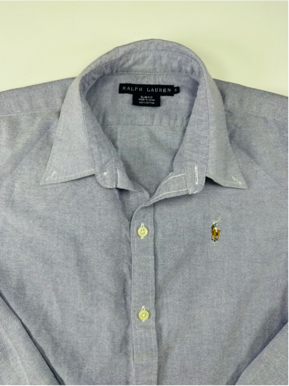 Ralph Lauren Women’s Slim Fit Oxford Shirt Size 6 Lavender Purple Pony Button - Picture 8 of 13